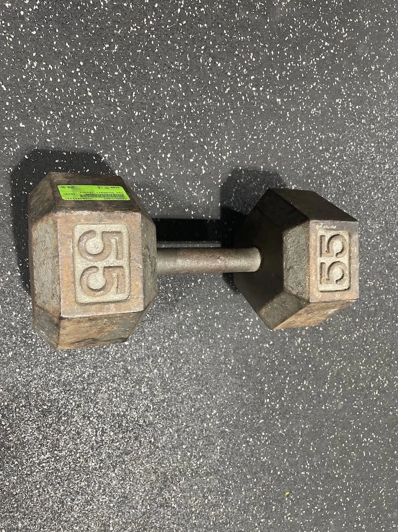 Shipping Included - *Other Brand Used 55 Lb Hex Dumbbell Exercise & Fitness