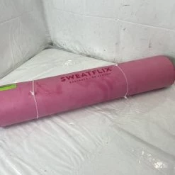 Free Shipping - *Other Brand Used BODY ROCK Sweatflix Yoga Mat 71" X 26" Exercise & Fitness / Yoga Pink