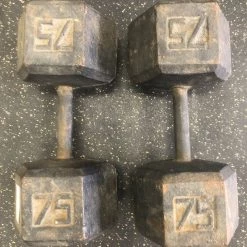 On Sale - Used *Other Brand 75 Lb Dumbbells Exercise & Fitness / Dumbbells