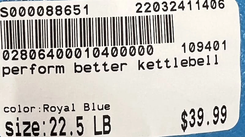 Best Price - *Other Brand Used Perform Better 22.5 Lb Kettlebells Royal Blue - Image 3