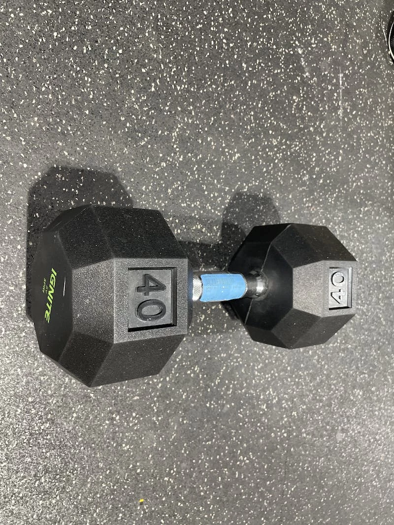 Shipping Included - Used SPRI 40 Lb Rubber Hex Dumbbell Exercise And Fitness